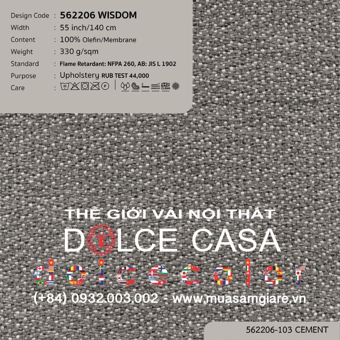  562206 WISDOM vải bọc ghế Nitas Thái Lan 2023 140cm 