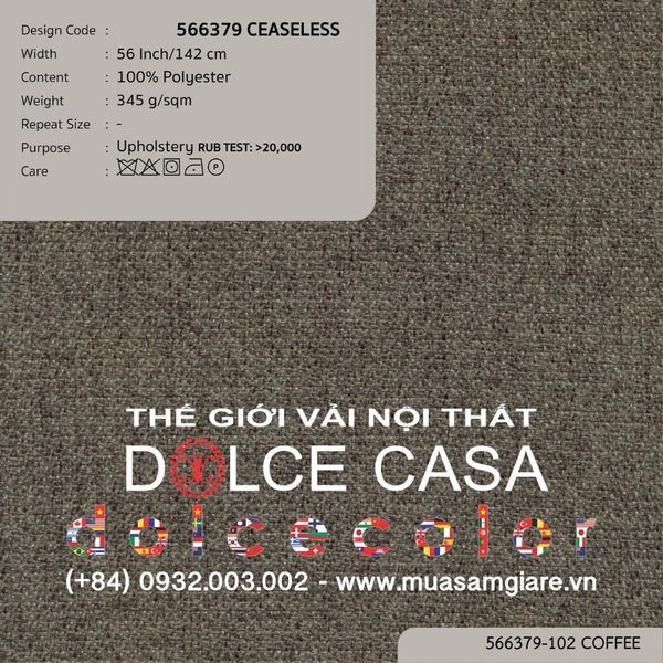 566379-101 CEASELESS vải bọc sofa Nitas Thái Lan 2023 142cm