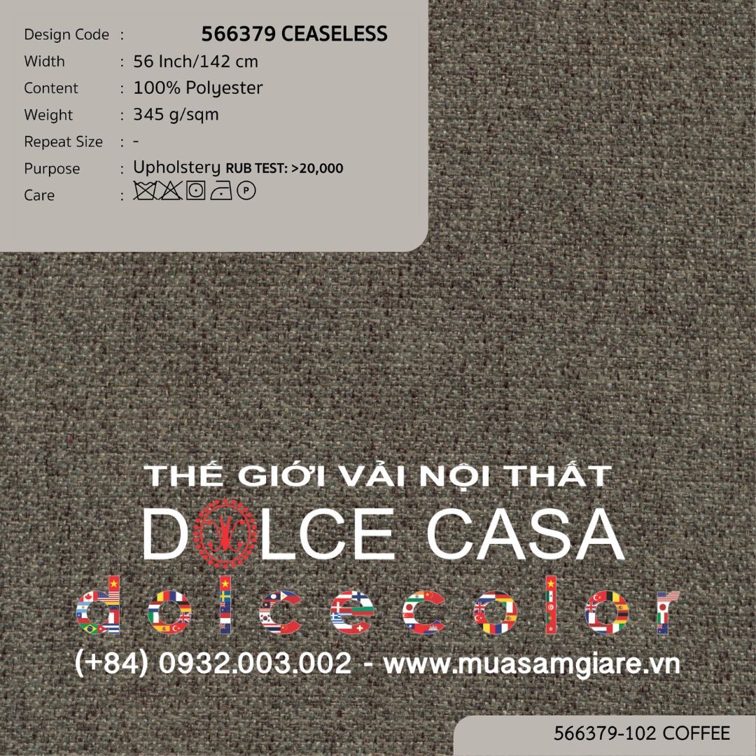  566379 CEASELESS vải bọc ghế Nitas Thái Lan 2023 142cm 