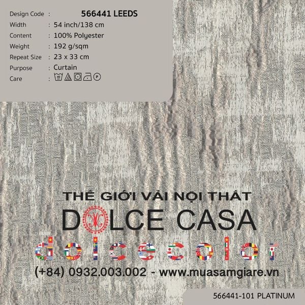566441-101 LEEDS vải may rèm Nitas Thái Lan 2024 138cm