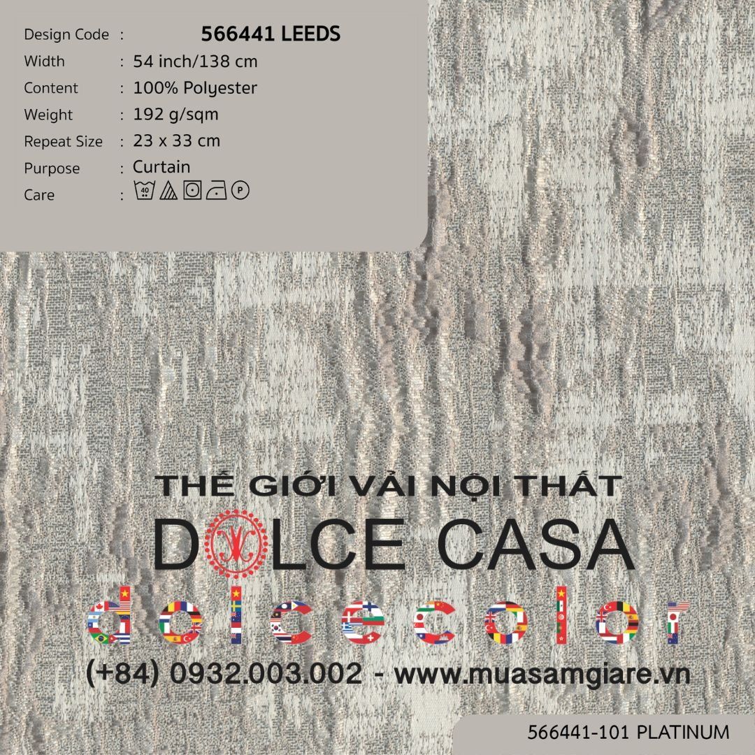  566441 LEEDS vải rèm cửa Nitas Thái Lan 2024 138cm 