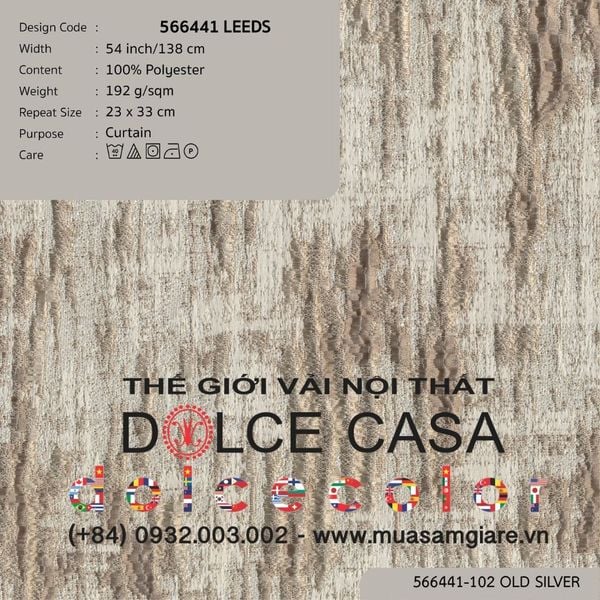 566441-101 LEEDS vải may rèm Nitas Thái Lan 2024 138cm