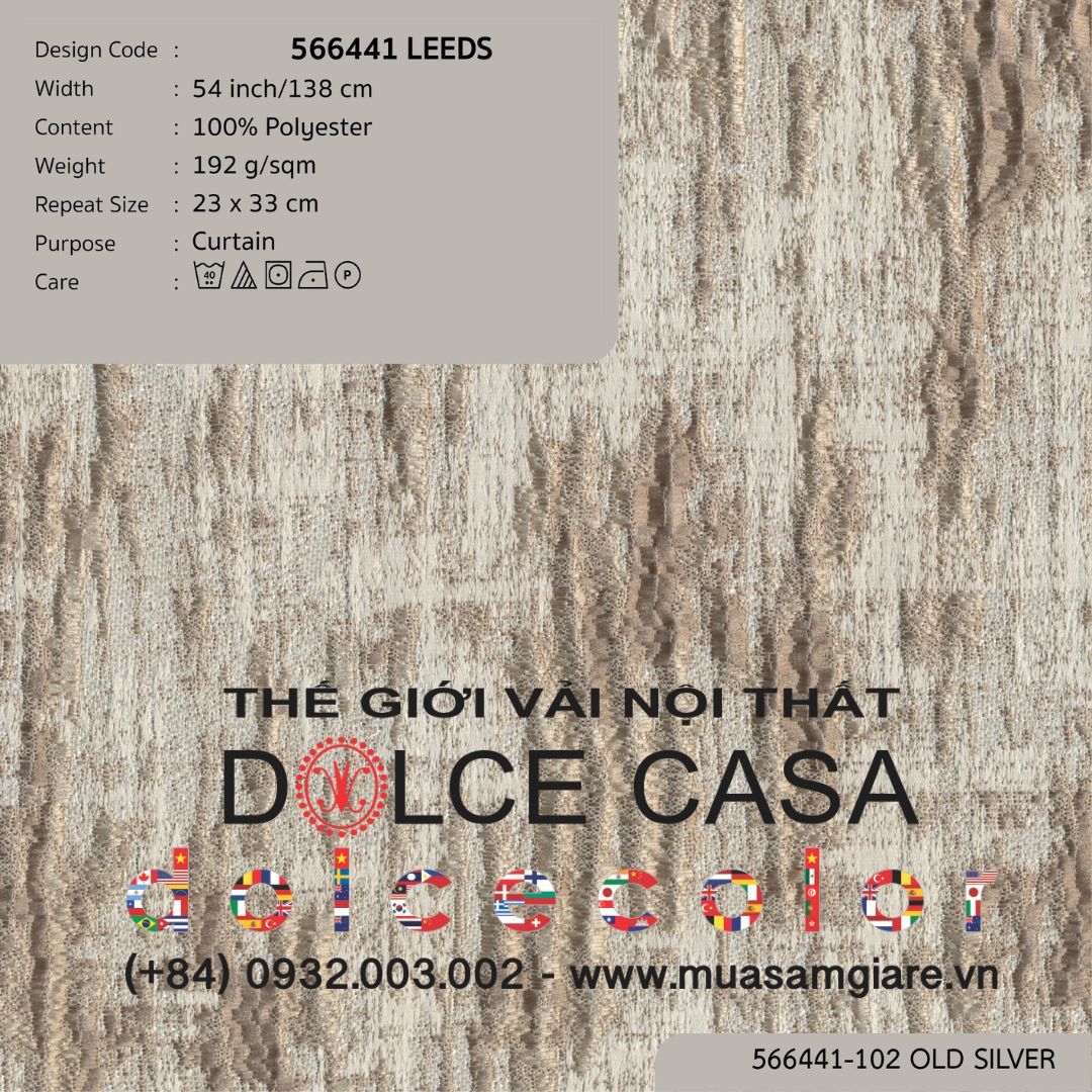  566441 LEEDS vải rèm cửa Nitas Thái Lan 2024 138cm 