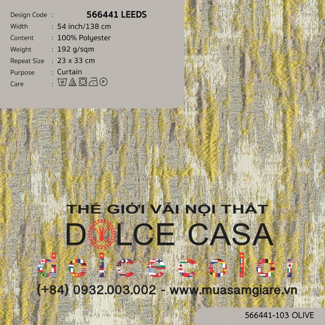  566441 LEEDS vải rèm cửa Nitas Thái Lan 2024 138cm 