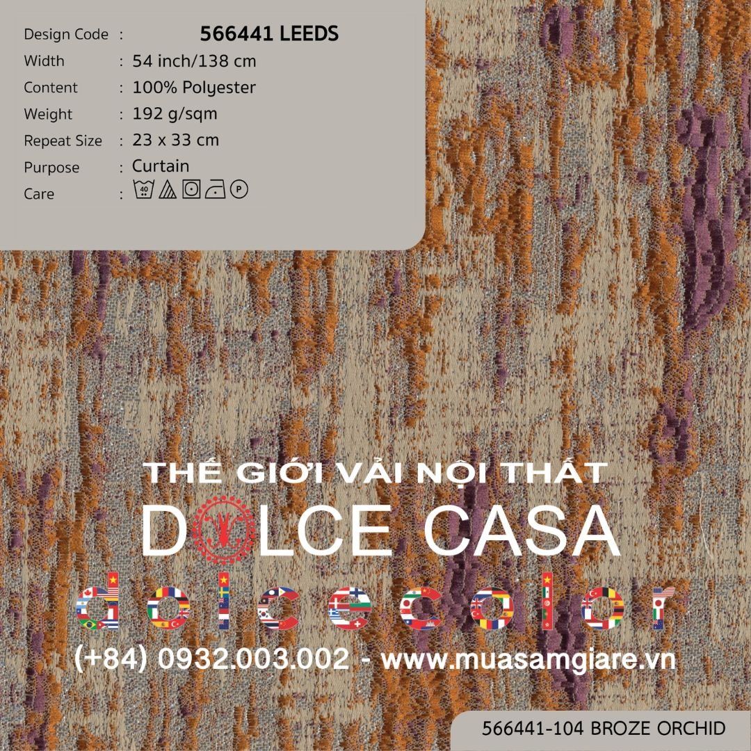  566441 LEEDS vải rèm cửa Nitas Thái Lan 2024 138cm 