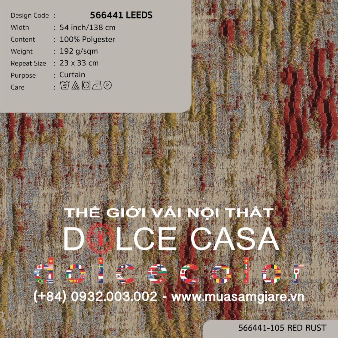  566441 LEEDS vải rèm cửa Nitas Thái Lan 2024 138cm 