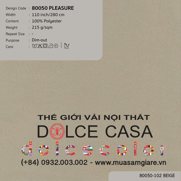  80050 vải giảm sáng PLEASURE 10 màu copyright 2022 