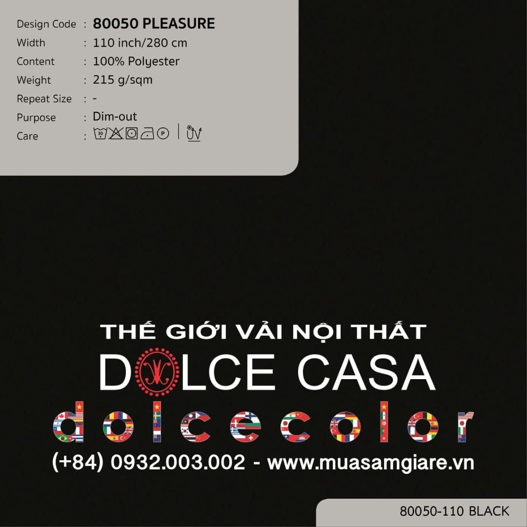  80050 vải giảm sáng PLEASURE 10 màu copyright 2022 