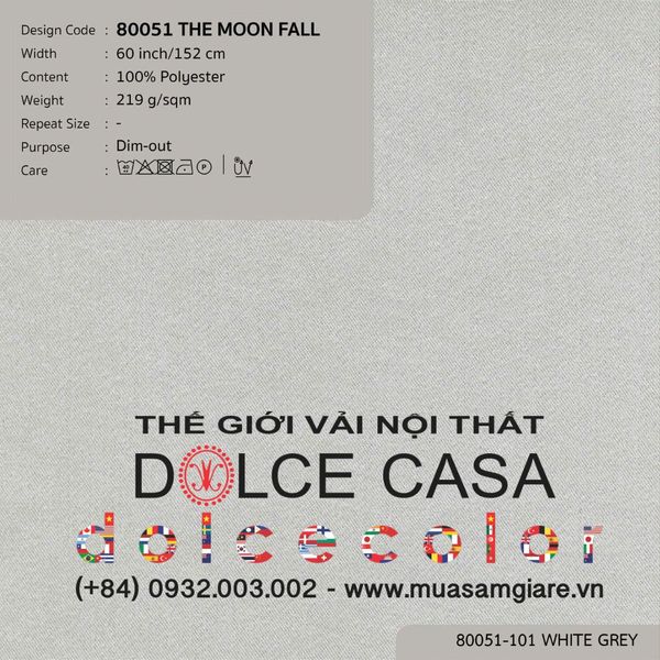  80051 vải giảm sáng THE MOON FALL 15 màu copyright 2022 