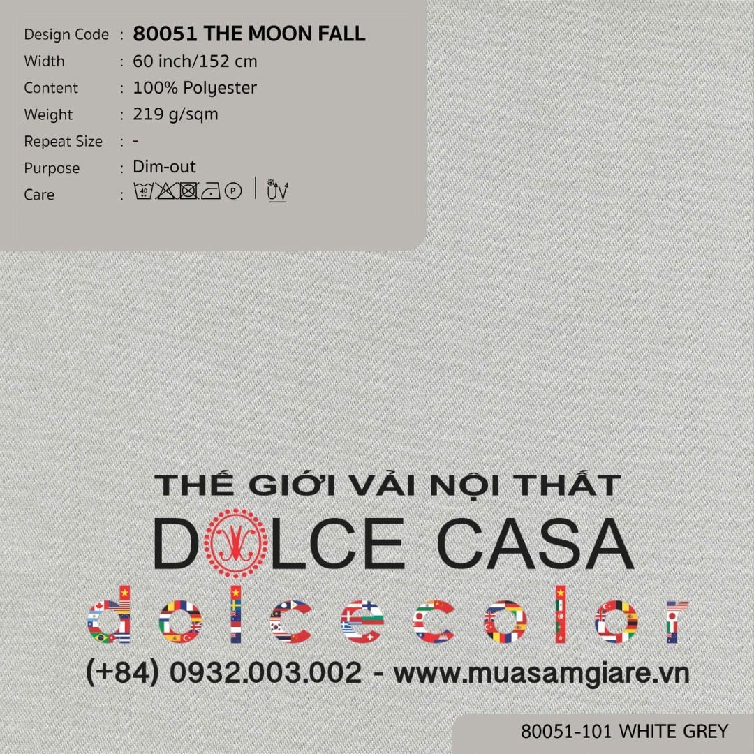 80051 vải giảm sáng THE MOON FALL 15 màu copyright 2022 