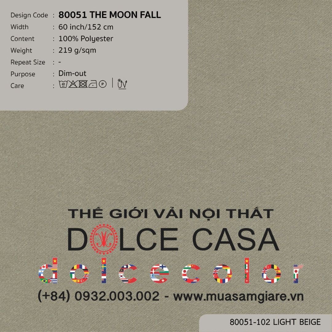  80051 vải giảm sáng THE MOON FALL 15 màu copyright 2022 