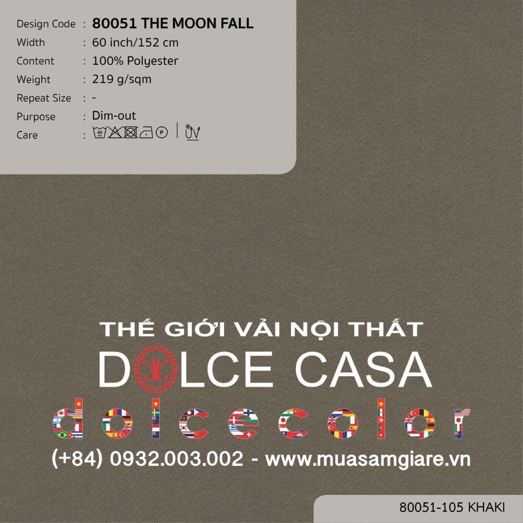  80051 vải giảm sáng THE MOON FALL 15 màu copyright 2022 