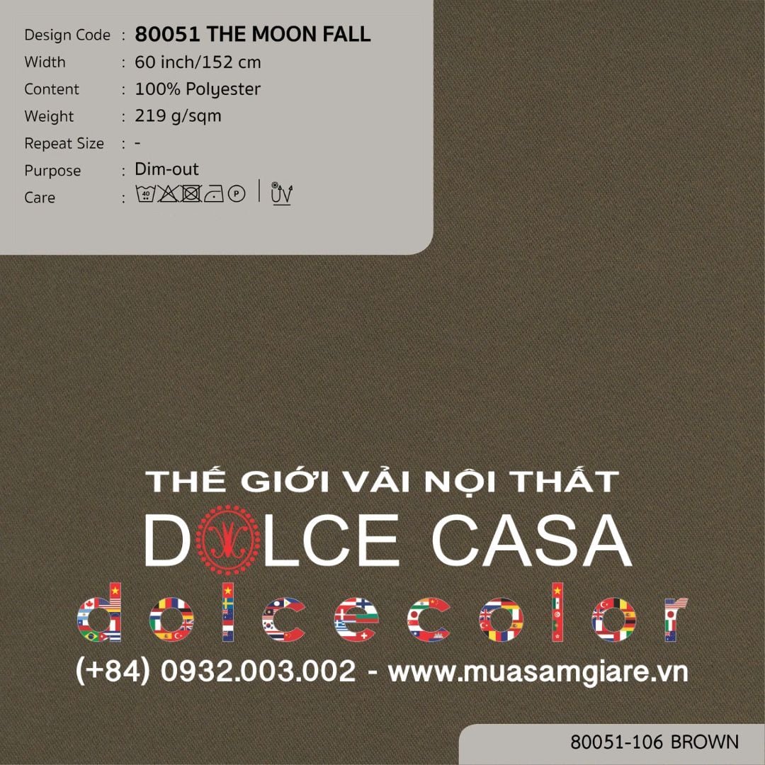  80051 vải giảm sáng THE MOON FALL 15 màu copyright 2022 