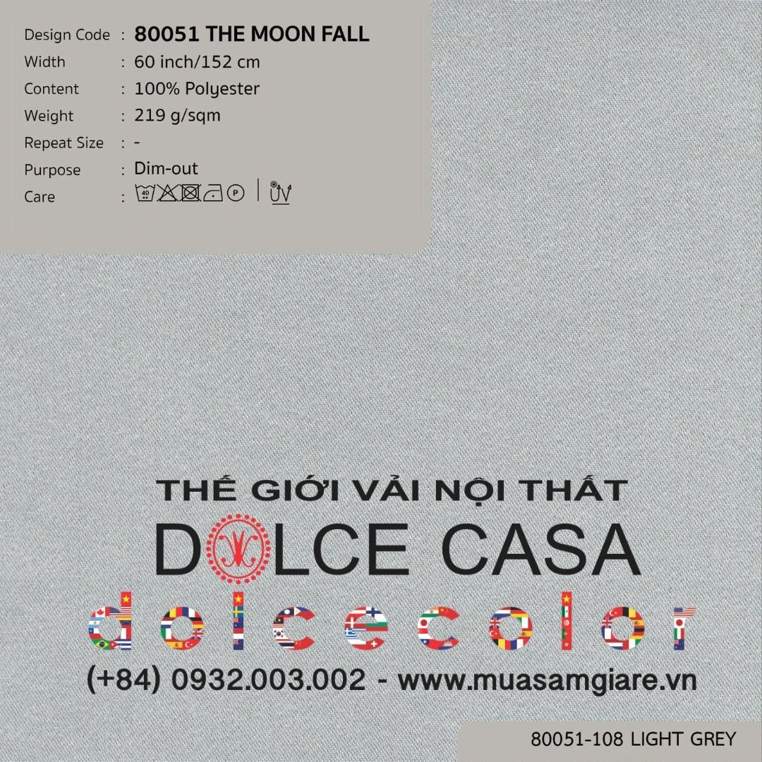  80051 vải giảm sáng THE MOON FALL 15 màu copyright 2022 