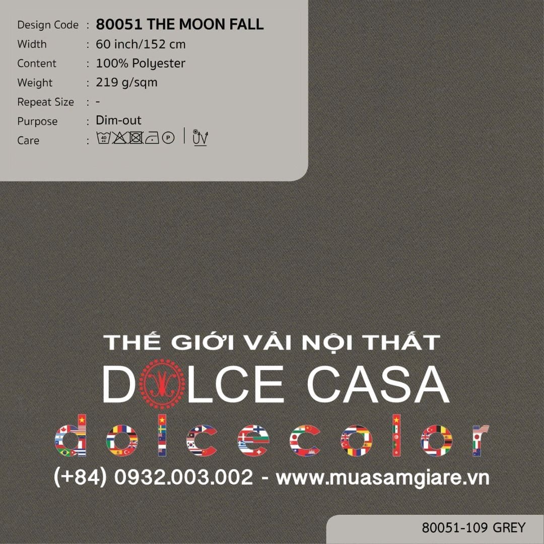  80051 vải giảm sáng THE MOON FALL 15 màu copyright 2022 