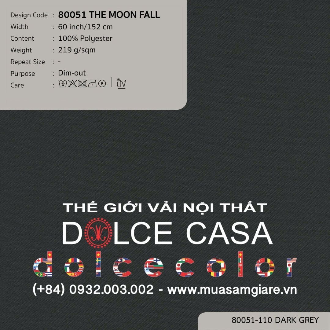  80051 vải giảm sáng THE MOON FALL 15 màu copyright 2022 
