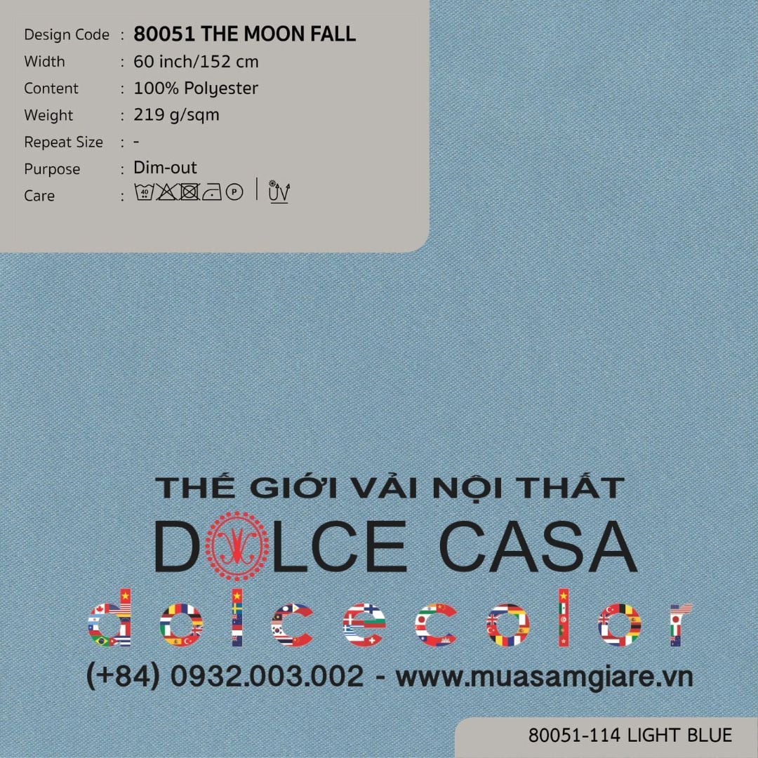  80051 vải giảm sáng THE MOON FALL 15 màu copyright 2022 