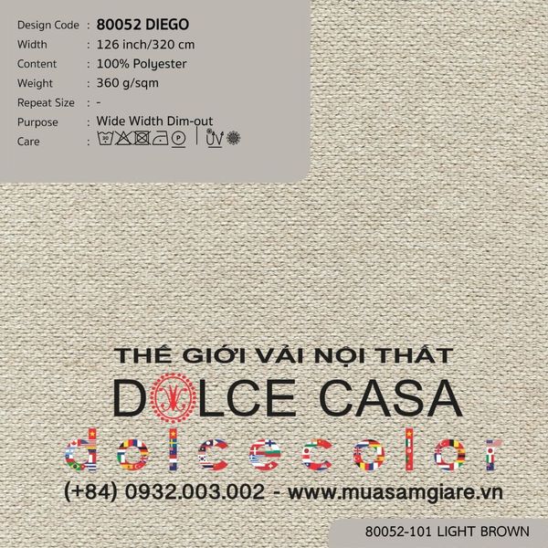  80052 vải giảm sáng DIEGO 4 màu copyright 2024 