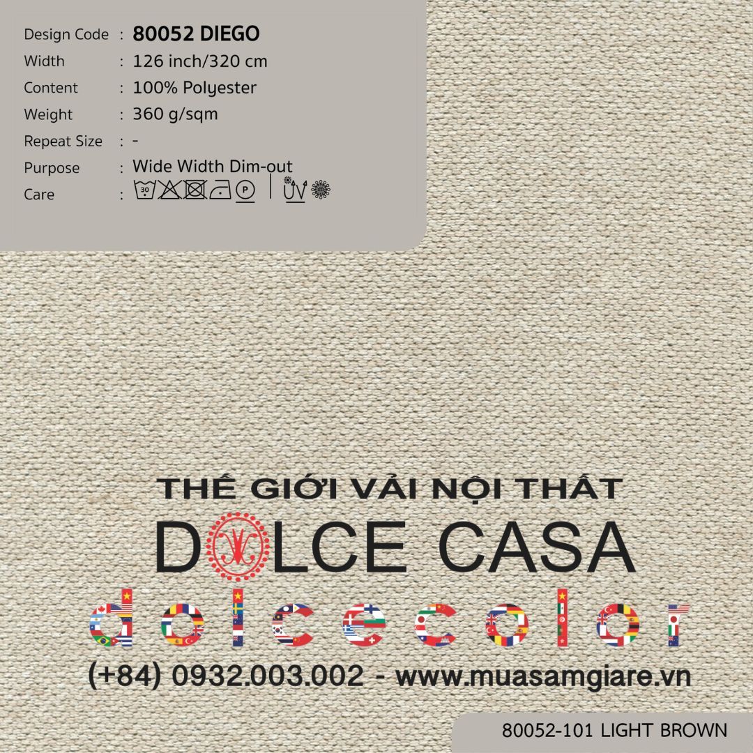  80052 vải giảm sáng DIEGO 4 màu copyright 2024 