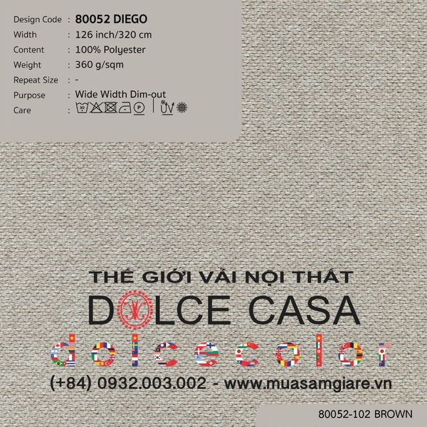  80052 vải giảm sáng DIEGO 4 màu copyright 2024 