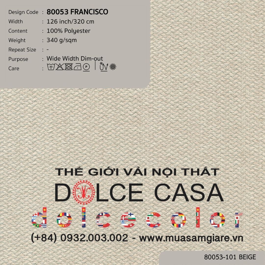  80053 vải giảm sáng FRANCISCO 4 màu copyright 2024 