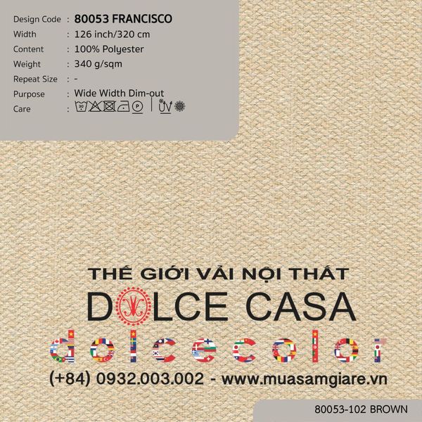  80053 vải giảm sáng FRANCISCO 4 màu copyright 2024 