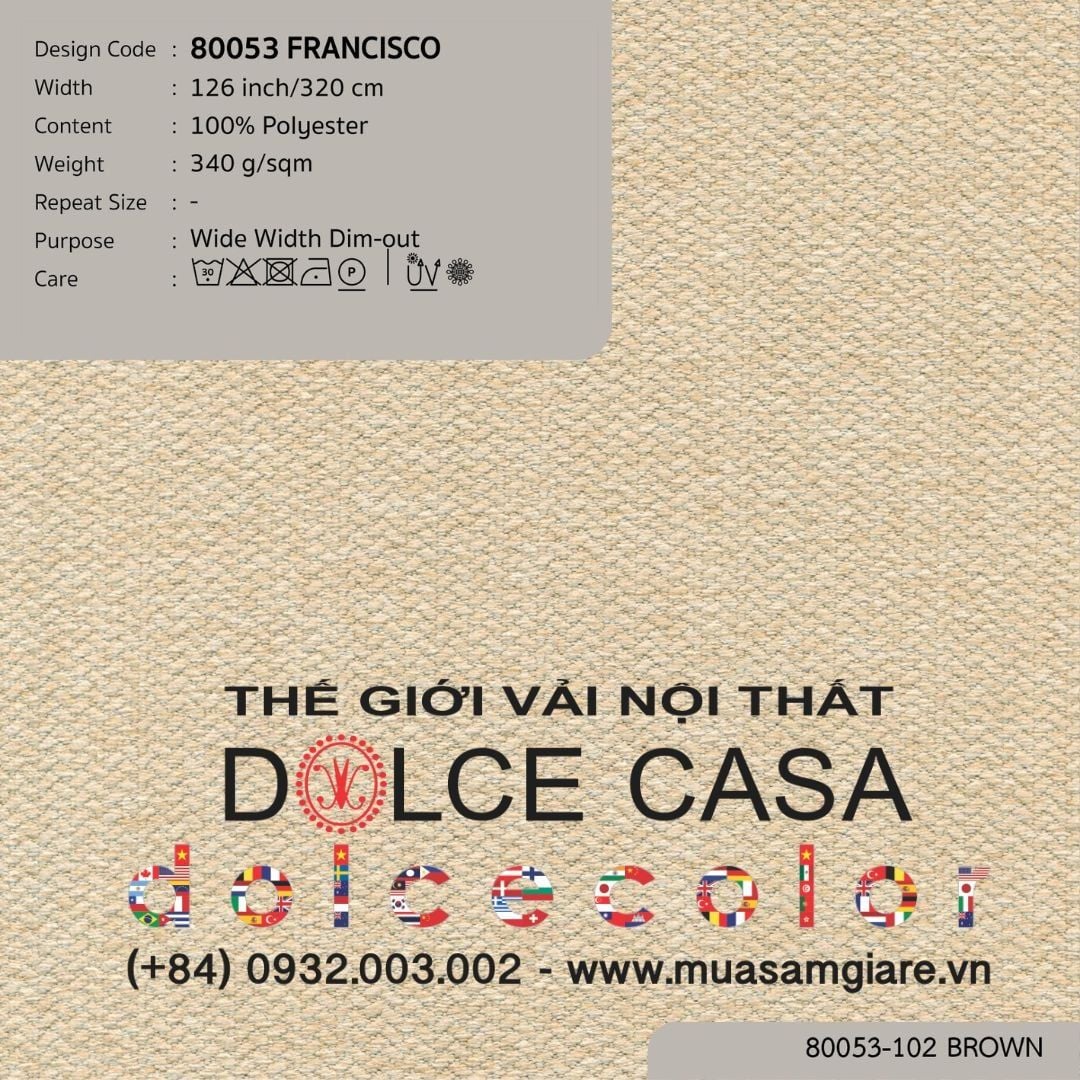  80053 vải giảm sáng FRANCISCO 4 màu copyright 2024 
