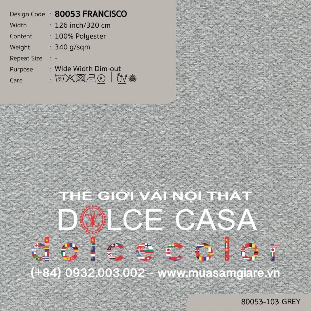 80053 vải giảm sáng FRANCISCO 4 màu copyright 2024 