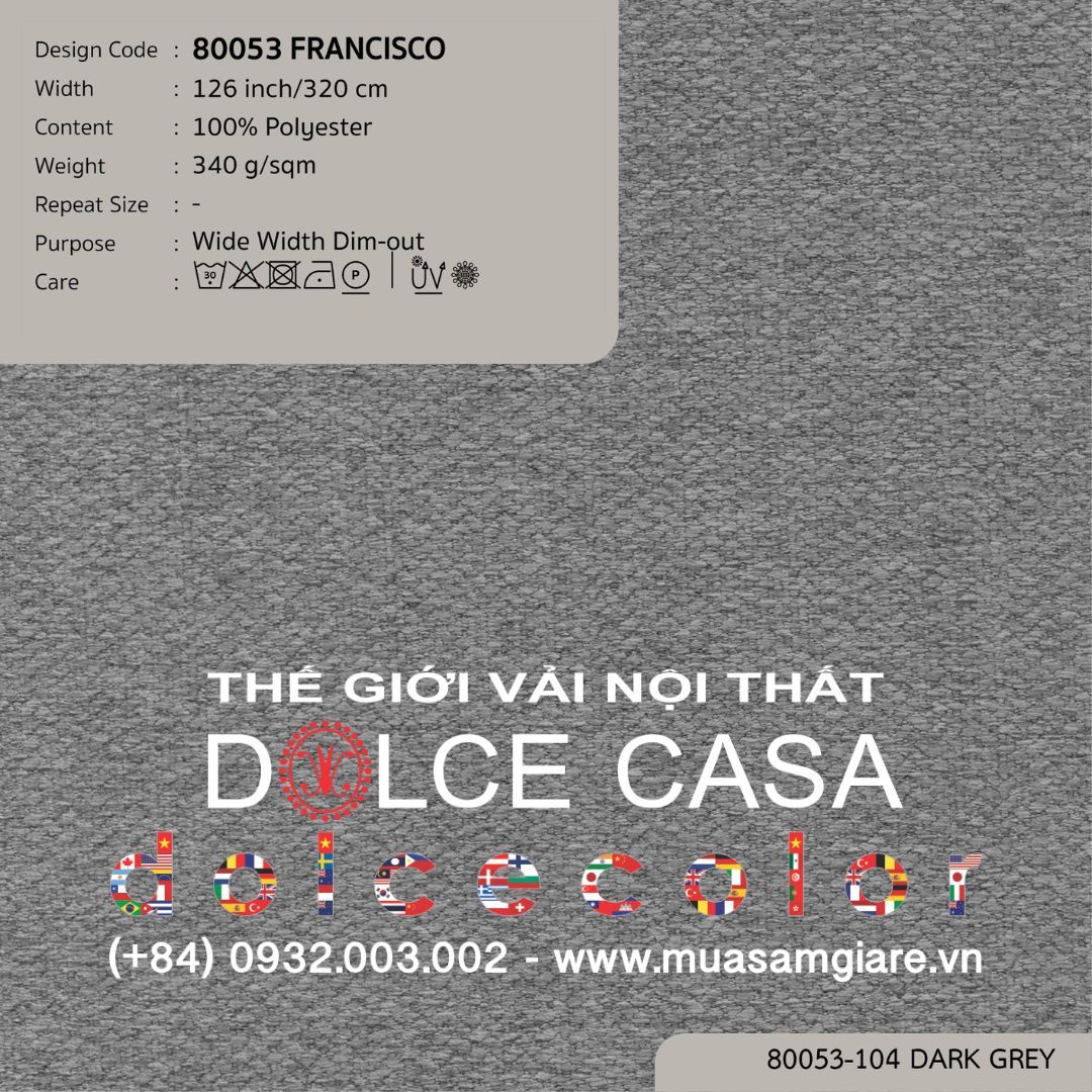  80053 vải giảm sáng FRANCISCO 4 màu copyright 2024 