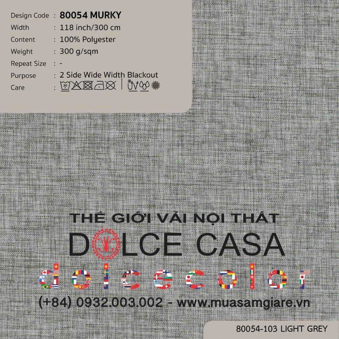  80054 Murky vải chắn sáng Nitas Thái Lan 2025 300cm 