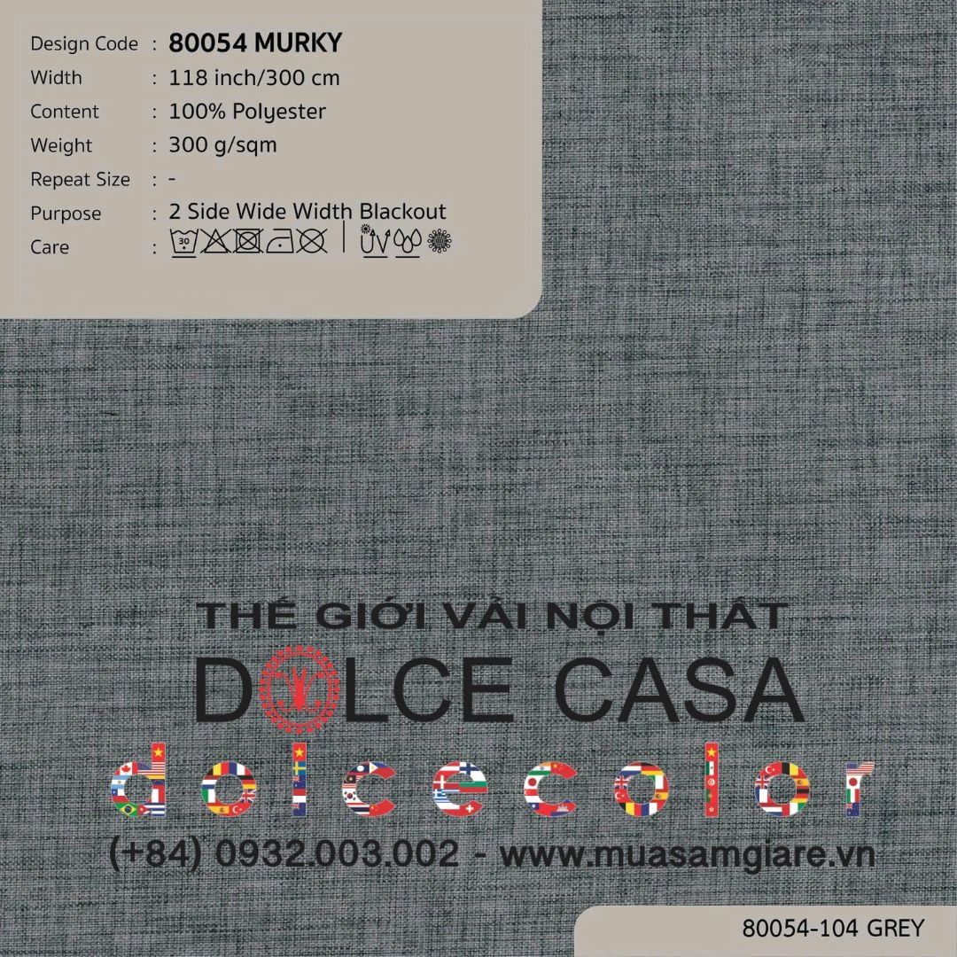  80054 Murky vải chắn sáng Nitas Thái Lan 2025 300cm 