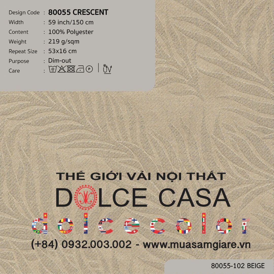  80055 Crescent vải giảm sáng Nitas Thái Lan 2025 150cm 