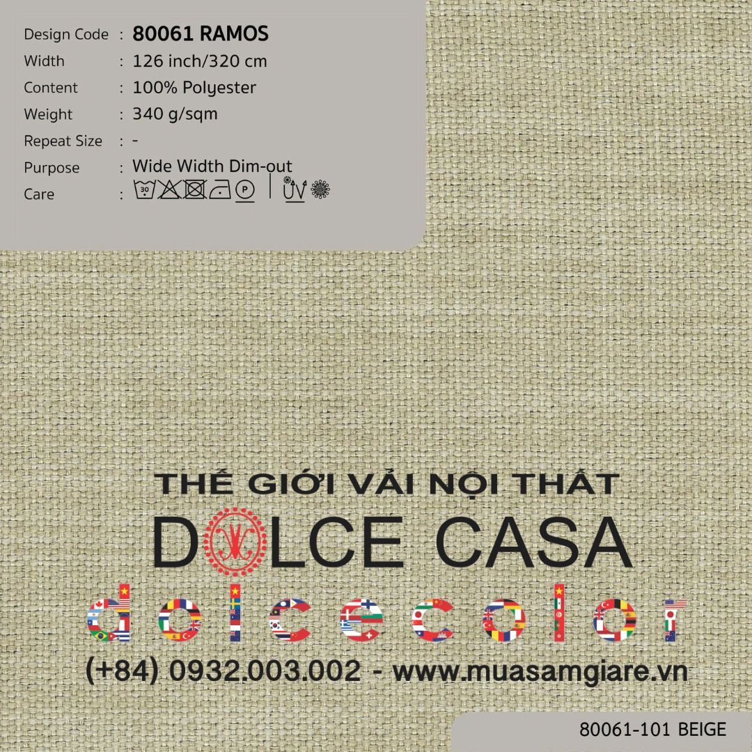  80061 Ramos vải giảm sáng Nitas Thái Lan 2025 320cm 