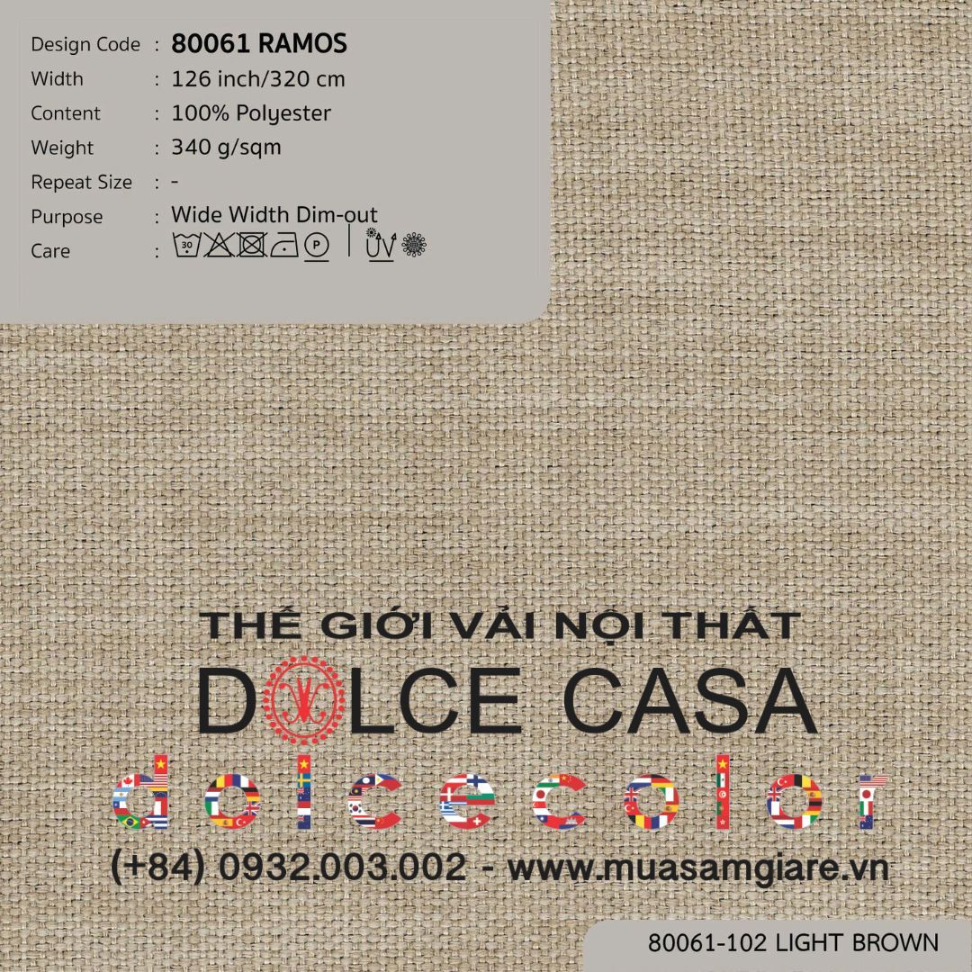  80061 Ramos vải giảm sáng Nitas Thái Lan 2025 320cm 