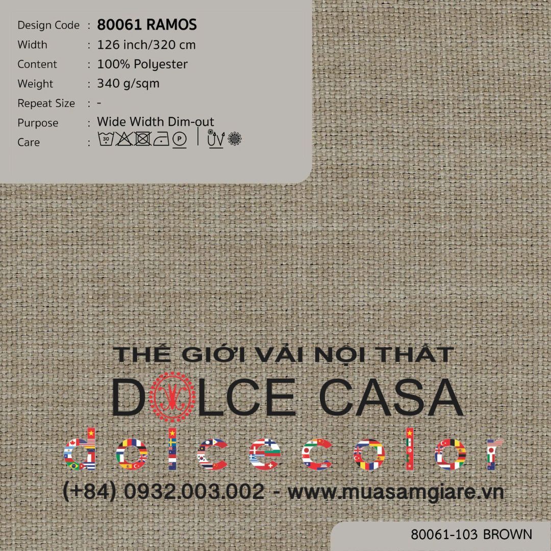  80061 Ramos vải giảm sáng Nitas Thái Lan 2025 320cm 