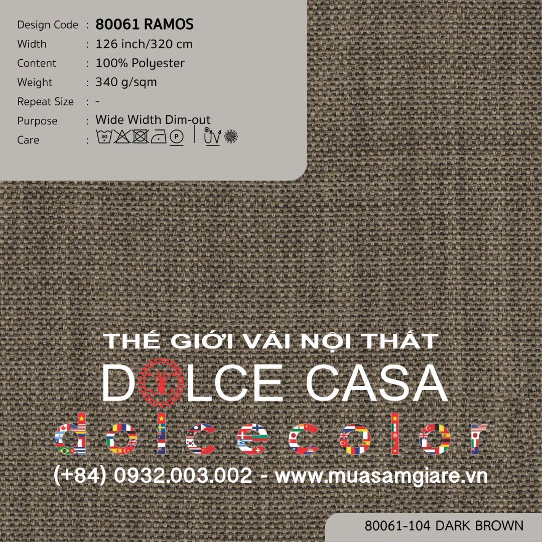  80061 Ramos vải giảm sáng Nitas Thái Lan 2025 320cm 