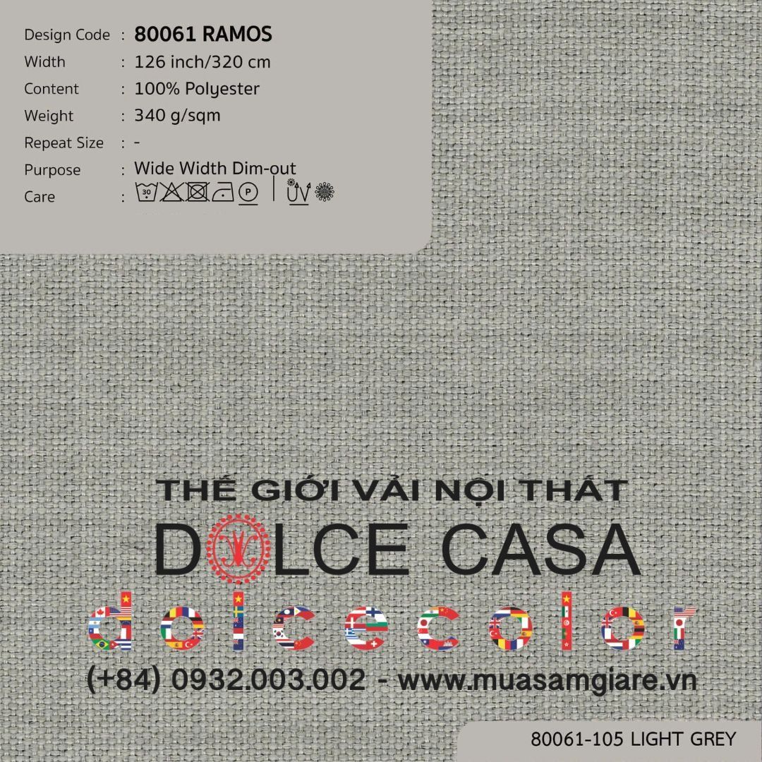  80061 Ramos vải giảm sáng Nitas Thái Lan 2025 320cm 