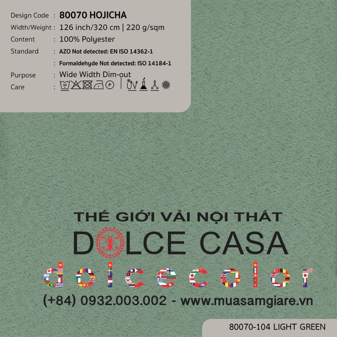  80070 Hojicha vải giảm sáng Nitas Thái Lan 2026 320cm 
