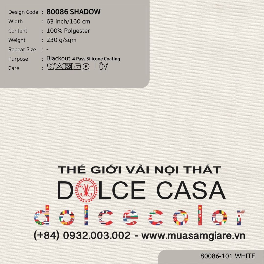  80086 vải chắn sáng cán phủ 4 lớp SHADOW 12 màu copyright 2024 