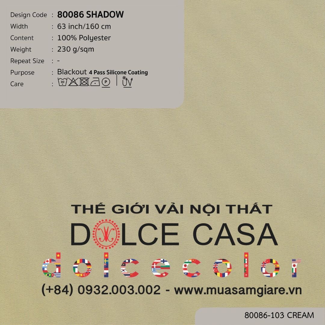  80086 vải chắn sáng cán phủ 4 lớp SHADOW 12 màu copyright 2024 
