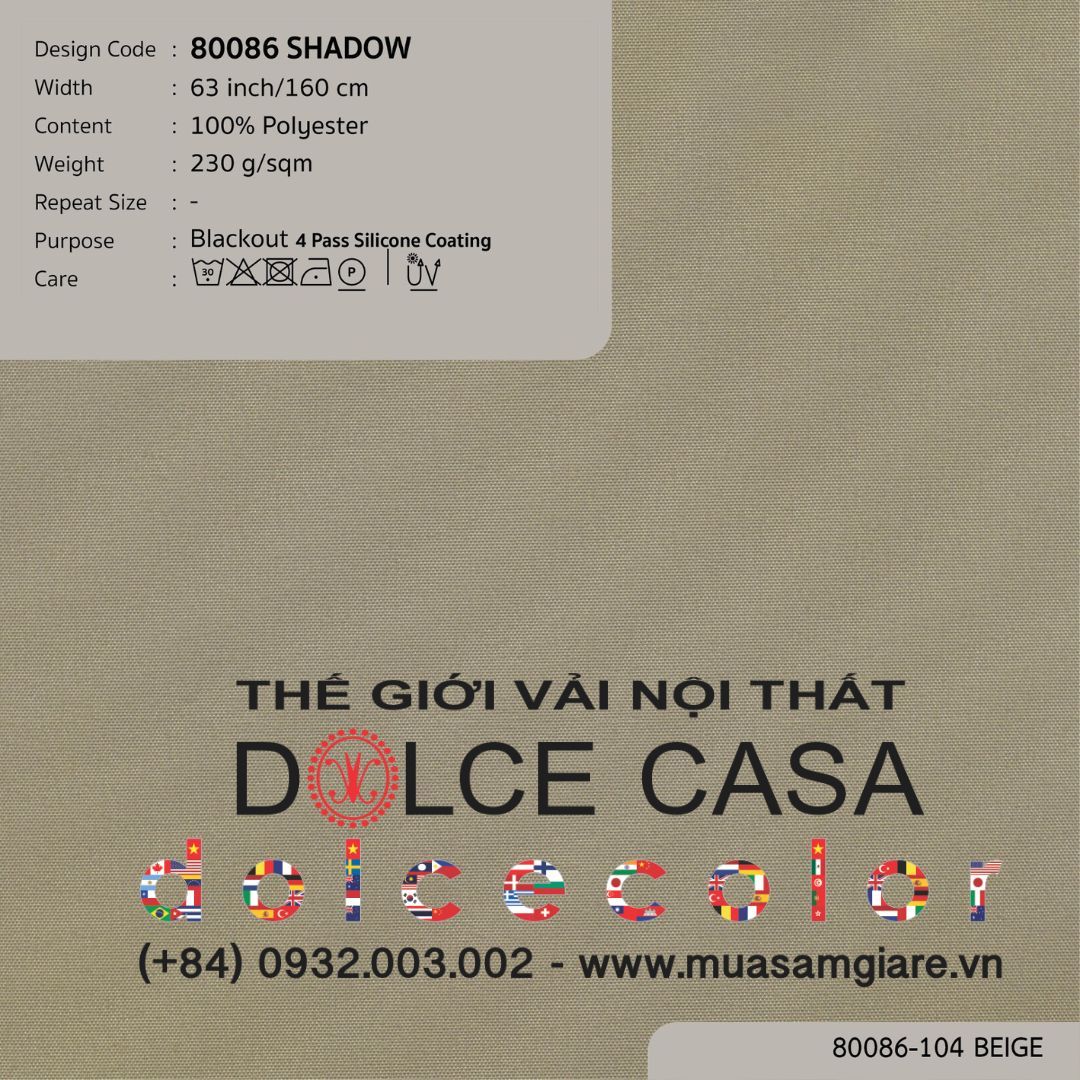  80086 vải chắn sáng cán phủ 4 lớp SHADOW 12 màu copyright 2024 