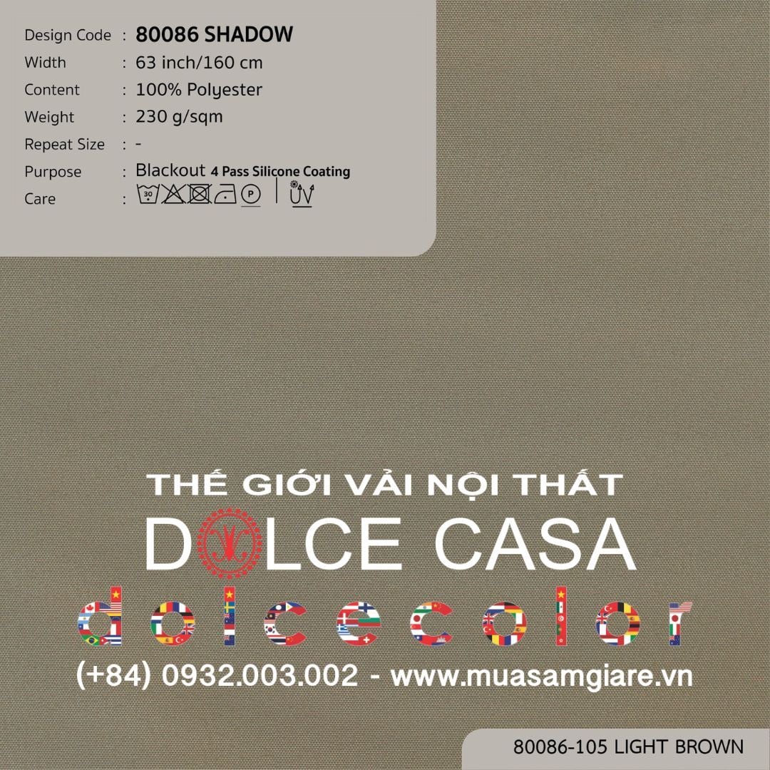  80086 vải chắn sáng cán phủ 4 lớp SHADOW 12 màu copyright 2024 