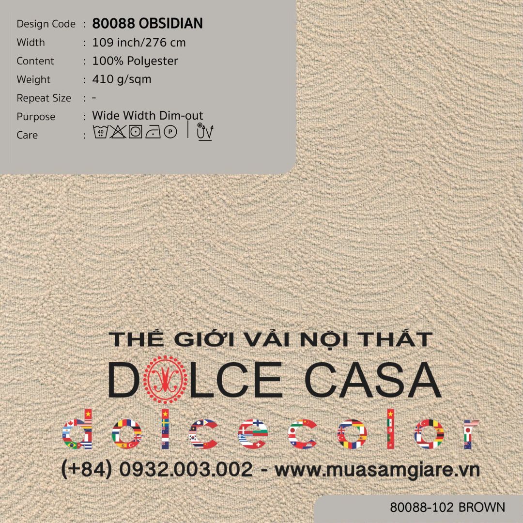  80088 vải giảm sáng OBSIDIAN 4 màu copyright 2024 