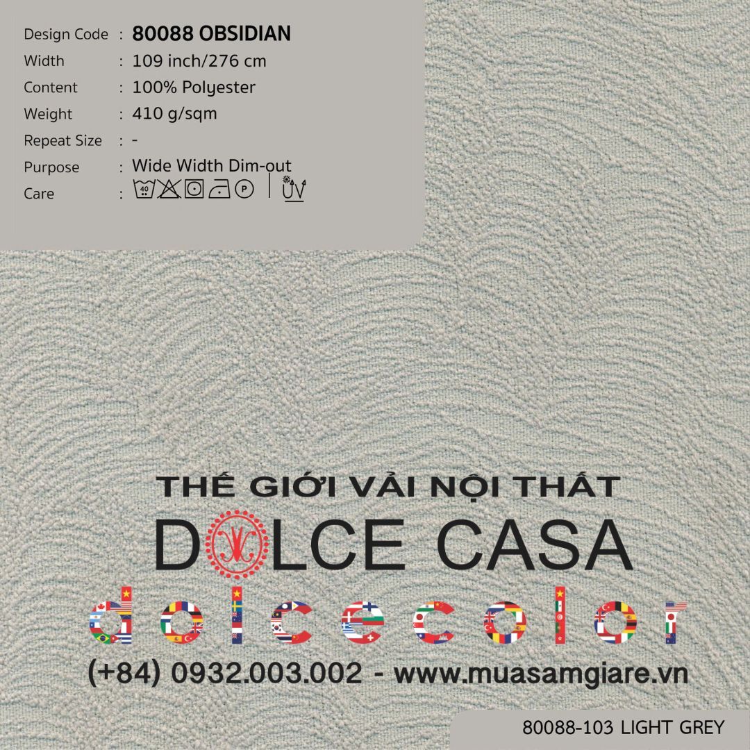  80088 vải giảm sáng OBSIDIAN 4 màu copyright 2024 