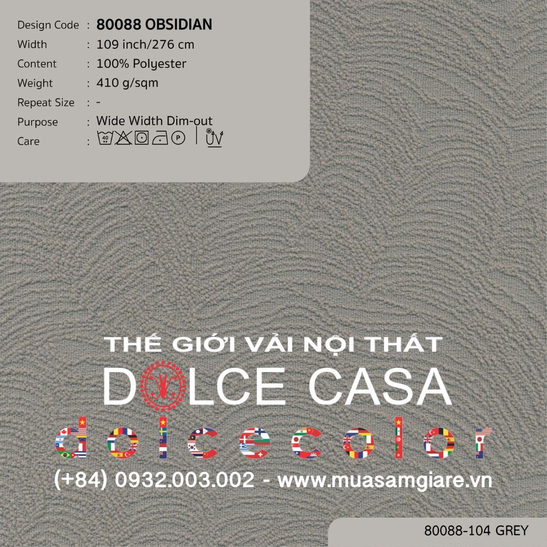  80088 vải giảm sáng OBSIDIAN 4 màu copyright 2024 