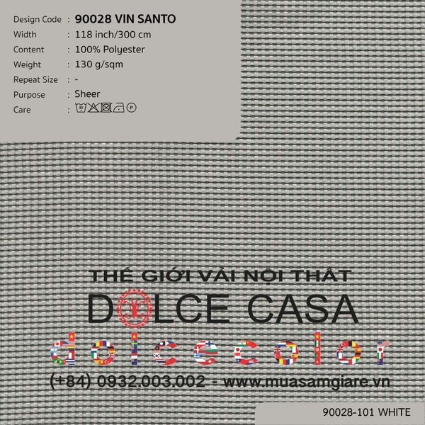  90028 vải màn rèm gió VIN SANTO 4 màu copyright 2022 