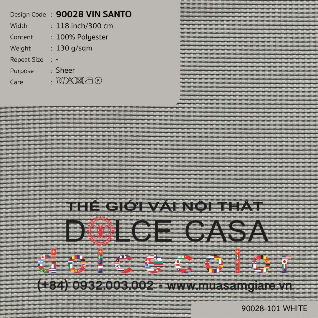  90028 vải màn rèm gió VIN SANTO 4 màu copyright 2022 