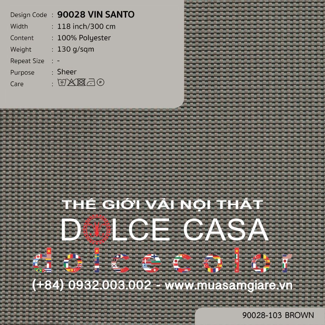  90028 vải màn rèm gió VIN SANTO 4 màu copyright 2022 