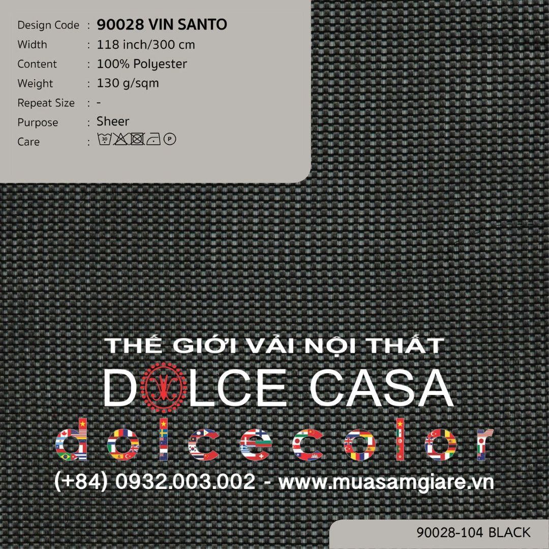  90028 vải màn rèm gió VIN SANTO 4 màu copyright 2022 