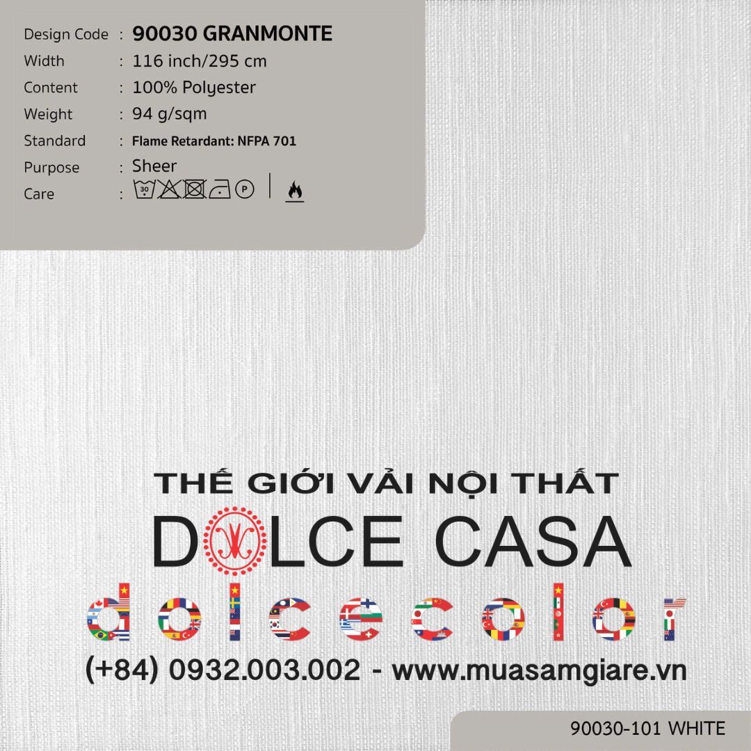  90030 vải màn rèm gió GRANMONTE 4 màu copyright 2022 